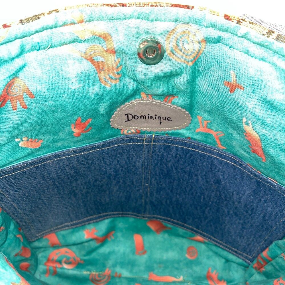 Handmade & Upcycled Denim and Floral Tapestry Tote Bag - Picture 7 of 8